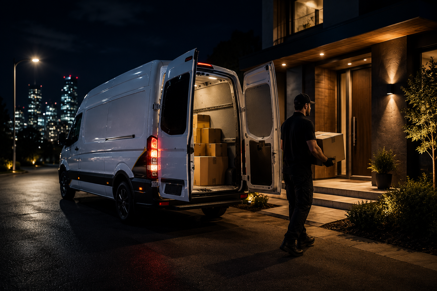OMG Transport after hours courier delivering items at night in Melbourne
